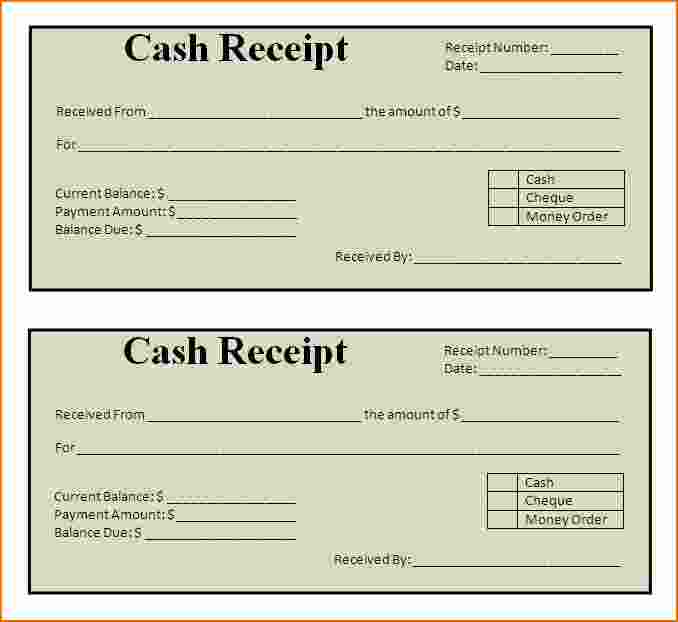 Free Cash Receipt Template For Word