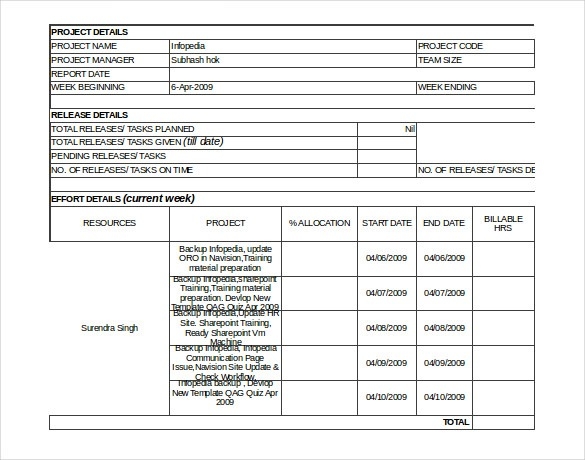 Status Report Templates 12 Free Word Documents Download | Free 