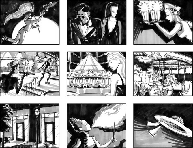 Storyboard Design Samples of California Artist Greg High