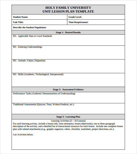 39 Best Unit Plan Templates [Word, PDF]   Template Lab