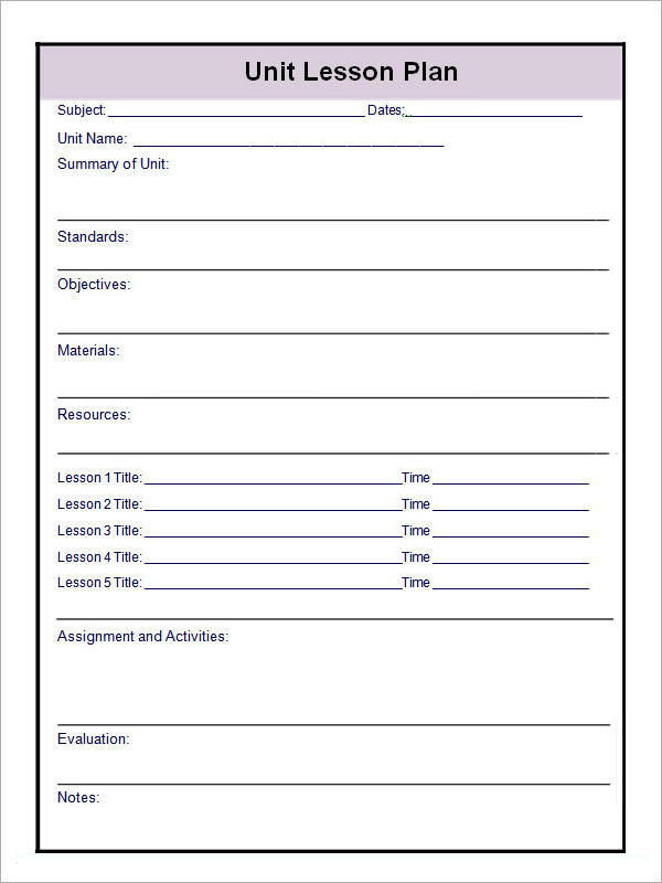 unit plan template   Teacheng.us