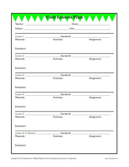 unit plan template   Teacheng.us