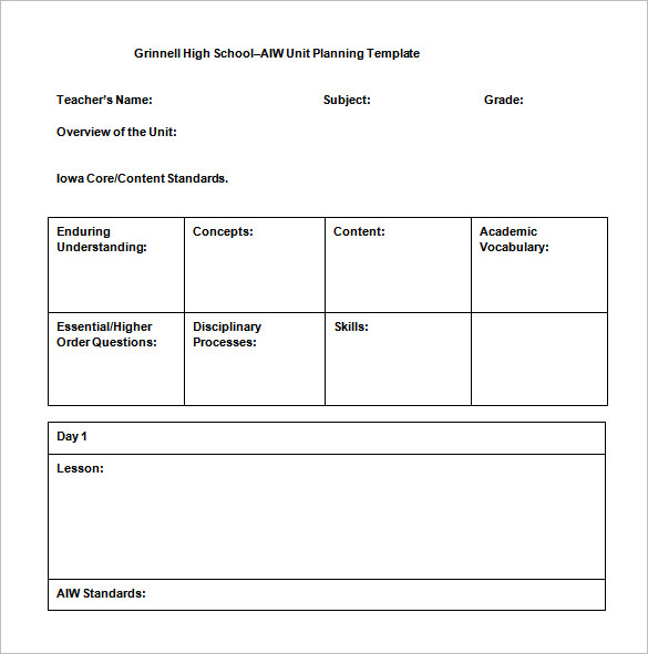 unit lesson plan templates   Into.anysearch.co