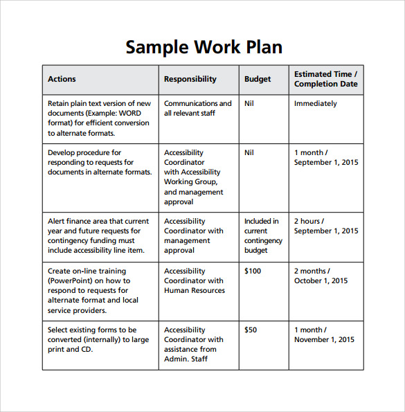 monthly work plan sample   Gecce.tackletarts.co