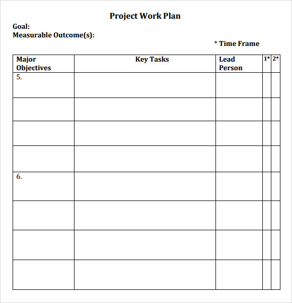 Sample Project Work Plan