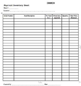 Church Inventory Templates - Business Mentor